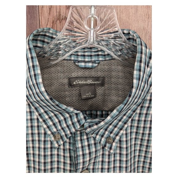 EDDIE BAUER Men's Rainier Short Sleeved Shirt Sz L - Picture 3 of 8